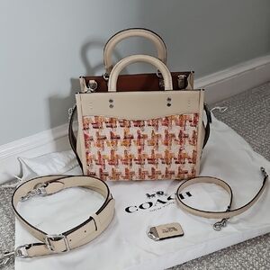 Coach Cream Satchel with Gold Accents